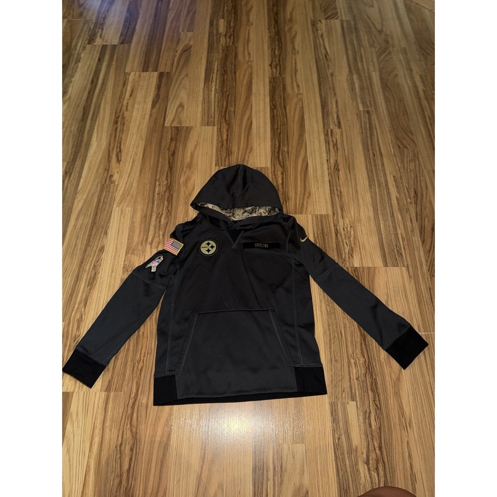 Nike NFL Pittsburgh Steelers Salute To Service Therma-FIT Hoodie Youth M Medium